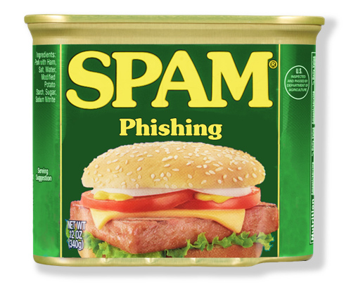 How to stop phishing emails in office 365 - a can of SPAM is shown