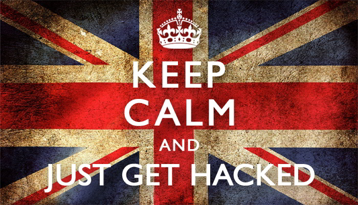 Brisitsh flag saying "keep calm and just get hacked"