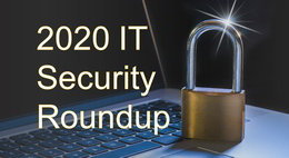 IT Security Roundup - a padlock is symbolically placed a laptop's keyboard