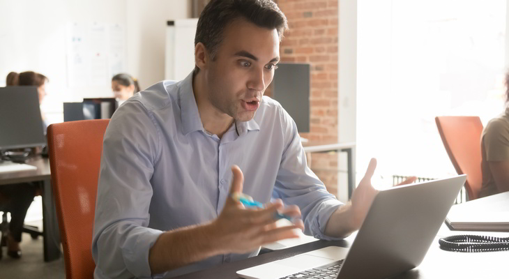 Veeam Backup and Replication Brisbane. A man realises he has lost information on his computer - he needs a backup solution.